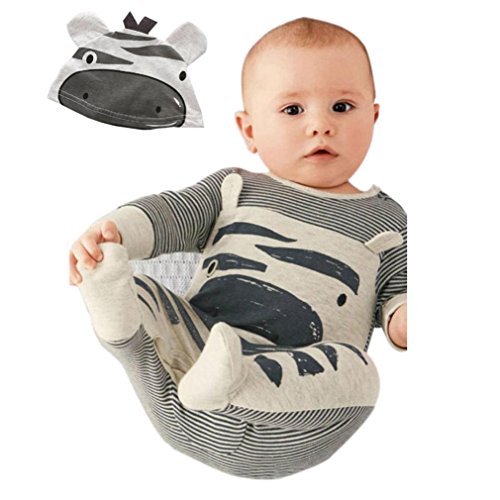 For Newborn Infant Baby,Clode® 1Set Newborn Infant Baby Boys Girls Romper+Hat Jumpsuit Bodysuit Clothes Outfit (70cm(0-6M), Gray)
