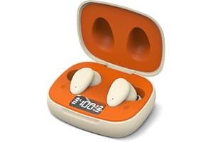 Avantalk Clan N1 - Auriculares Inalámbricos con Cancelación Activa de Ruido ara Música y Llamadas con ANC Híbrido, Modo Ambiental y Controles Integrados, Naranja y Beige