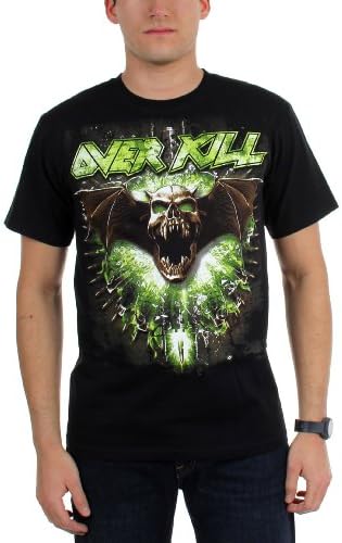 Overkill - Mens Bullet Skull Tour Dates T-Shirt, Medium, Black