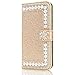Produktbild Bookstyle Bling Hülle für Samsung S10e,Glitter Glitzer Diamond Musterg Slim Retro Klassisch Modisch Magnet Ledertasche Stand Funktion Kartenfach Magnetverschluss Flip Wallet Schutzhülle