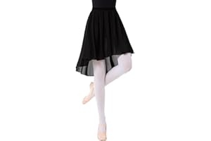 PLIKSUVER Damen Ballett Wickelrock Tanz Rock Chiffon Ballettrock Tanzröcke Sheer Wickelrock Ballett Tanz Dancewear