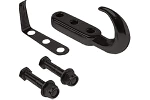 RealTruck RAMPAGE PRODUCTS Tow Hook Kit for Jeep Wrangler/CJ | Black, Steel | 7605 | Fits 1945-1949 Jeep CJ2A / 1954-1983 Jeep CJ5 / 1976-1986 Jeep CJ7 / 1942-1945 Willys / 1987-1995 Wrangler YJ