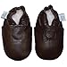 Soft Leather Baby boys or girls Shoes with Suede Soles by Dotty Fish. Chocolate Brown Plain design - 12-18 months