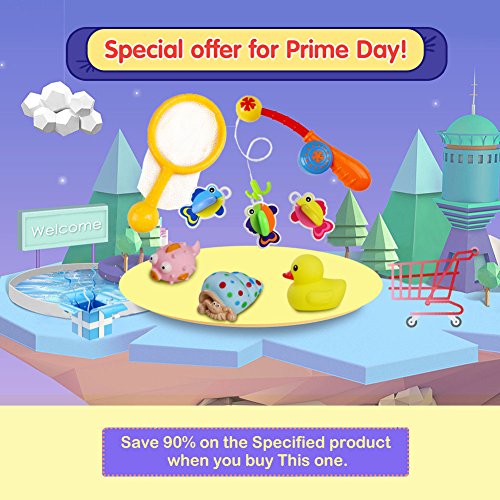 Bad Angeln Spielzeug mit Schwimmenden Fisch Badespaß Zeit Großes Geschenk für Frühe (Style A) - 2