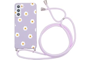 Yoedge Funda con Cuerda para Samsung Galaxy S20 FE 5G 6,5",Púrpura TPU Silicona Mate Lindo Dibujos Animados Case con Colgante Ajustable Correa de Cordón Cárcasa para Samsung S20 FE 5G,Daisy 3