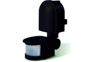 Luceco LGIP44WSB-01 LED Tilt and Swivel PIR Motion Sensor Wall Mounted Lighting, 180 Degree Angle, 21 x 7.5 x 5.5 cm, Black