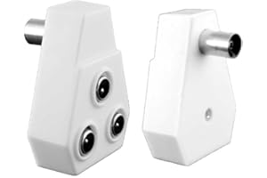 OcioDual TV Fernseher Antennen-Adapter Verteiler Splitter 1 Female -> 3 Male