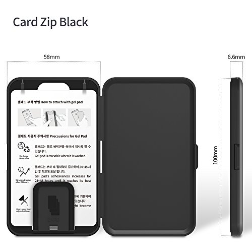 SINJIMORU Smartphone Kartenetui, Kartenhalter/Kartenfach fÃ¼rs Handy/Kreditkartenetui/Visitenkartenetui/Smart Wallet/Handy Kartenhalter/Handy Geldbeutel. Sinji Card Zip, Schwarz.