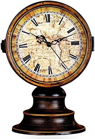 Continental Living Room Clock Mute Desktop Pendulum In Iron Antique Minimalist Sitting Jong- ,8 Bedrooms Desktop Clock" , Coffee-Colored