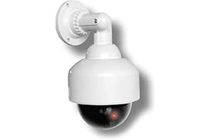 O&W Security Realistico fotocamera finta finta fotocamera fittizio con obiettivo Speed Dome con luce lampeggiante impermeabile per interni ed esterni