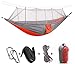 Produktbild Franchen Hängematte Moskitonetz, Hammock ultraleichter tragbare doppelt Camping Luftzelt für Outdoor,Wandern,Garten Trekking, Reise, Strand- 440lbs Kapazität (Orange+Grau)