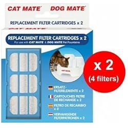 Cat Mate Dog Mate - Cartouches Filtres de Rechange pour Fontaine à Eau Chien Chat (Lot de 2 x 2)