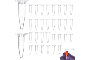 WEDDHUIS 30 provette per centrifuga, Istituto, esperimento di chimica, 1,5/0,5 ml, provette per centrifuga in plastica, provette per microcentrifuga, provette per centrifuga coniche, per laboratori