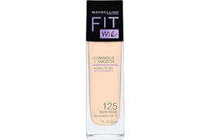 ‎MAYBELLINE Maybelline New York Fit Me Luminous+Smooth rozświetlający podkład do twarzy z witaminą E, wygładzający fluid adaptacyjny, nawilżenie i rozświetlenie SPF 18, 125 Nude Beige, 30 ml