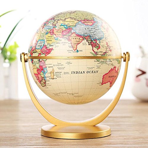 FTK 15 CM Útil Vintage Retro Estilo Clásico Mundo Plástico Mundo Tierra Antiguo Escritorio Decorativo Mundo Geografía Educación Hogar Oficina Decoración