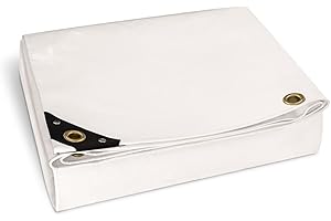 NEMAXX PLA45 Premium Abdeckplane 400x500 cm weiß mit Ösen, 650 g/m² PVC wasserdicht & reißfest - hochwertige Plane universell für LKW, Pool, Holz Gartenmöbel