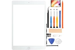 LADYSON Ersatzdisplay Kompatibel für iPad 9 (9. Generation) für iPad 10.2 2021 Touch Glas Panel Digitizer Modell A2602 A2603 A2604 A2605 Reparaturset + Home-Button mit Displayschutz Glas + Werkzeug (weiß)