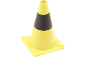 Perel Cono stradale per delimitazione zone, nero/giallo, uso ricreativo, 30 cm