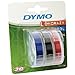 Produktbild 3er Set 3D Prägeband für DYMO Junior, Schwarz, Rot, Blau 9 mm, Schriftband-Kassette, Farbband, je 3mtr.