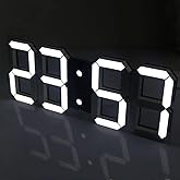 LED Wanduhr Digital Wecker mit 3 einstellbaren Helligkeitstufen, Digital 3D LED Tabelle Wecker 24/12 Stundenanzeige, LED Elek