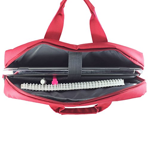 Laptoptasche für Odys Trendbook 14 Pro 35,8 cm (14,1 Zoll) Businesstasche / Aktentasche / Notebooktasche mit Schultergurt – LB Rot - 4