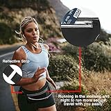 Teorder Laufgürtel Running Fitness Belt für Joggen,Outdoor Trekking,Sport Hüfttasche für iPhone 6/6s/7 Plus/Samsung Galaxy Handy, Lauftasche/Gürteltasche/Wasserdichte Fitness Gürtel / WaistPack Bauchtasche / Lauf und Sports Gürtel mit Hüfttasche / Laufen Handytasche, für Damen/Herren, mit reißverschluss,Reflektierenden Streifen,Built-in zwei Tasche(Schwarz) - 