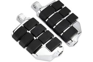 KICRY Motorcycle Highway Pegs Passenger Footpegs Male Mount Foot Rest Pedal Compatible with Harley Davidson Touring Street Glide Road King Road Electra Glide Sportster Dyna Softail(StyleC-Chrome)