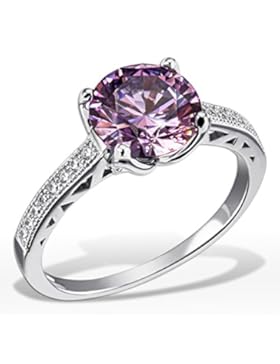 Goldmaid Damen-Ring Purple Fancy 925 Sterlingsilber gesetzt mit 16 weißen und einem lilanen Swarovski