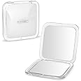 Flymiro Folding Compact Mirror, 1x/10x Magnifying Pocket Mirror, Small Travel Makeup Mirror for Purse, Handheld 2-Sided Mirror, Lightweight Portable Compact Mirror for Purse,Gifts