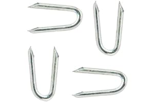 Merriway BH03720 (50 gm) Galvanised Netting Staple U-Nail, 20 mm (3/4 inch) x 2.1 mm - Pack of 50 gm (Approx. 48pcs)