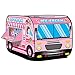 Produktbild Buyger Tipi Spielzelt für Kinder Mädchen Prinzessin Eiscreme Eiswagen Spielhaus Kinderzelt mit Zwei Fenster 70cm Hoch Draußen Camping Reisen (Rosa)