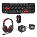 Produktbild MARS GAMING BLM4 – Set aus Maus, Tastatur, Kopfhörer und Lautsprecher (LED-Beleuchtung, Tastatur mit Geräuschunterdrückung, 8 W Lautsprecher, 3D-Sound) Schwarz und Rot