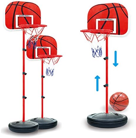 Basketball Stand, Lommer 50-147cm/24.8-59.1In Children Basketball Sport Portable Backboard Basketball Stand 4-Section Basketball Hoop Height Adjustable for Kids and Teenagers