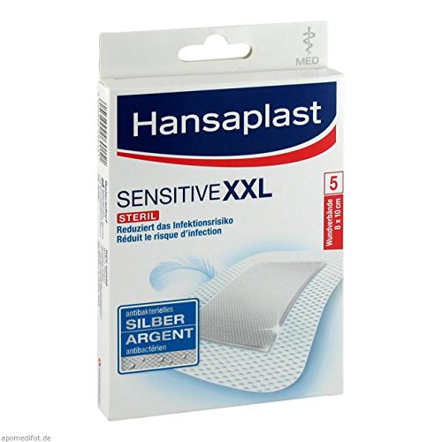 Hansaplast Med Sensitive XXL 8 cm x 10 cm Pflaster, 5 St.