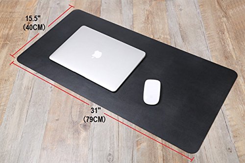 Verlängerter Leder Maus Pad/Matte, BALIGO Große Büro Schreiben Gaming Schreibtisch Computer Leder Matte Mousepad, wasserdicht, ultra dünn 1,2 mm – 78,7 x 39,4 cm - 5