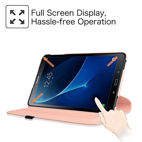 Fintie Samsung Galaxy Tab A 10.1 Hülle – 360° Drehbarer Stand Smart Cover Case Schutzhülle Tasche Etui mit Ständerfunktion Auto Schlaf / Wach Funktion für Samsung Galaxy Tab A 10,1 Zoll T580N / T585N Tablet (2016 Version), Roségold - 6