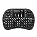 Produktbild grn-tech Hintergrundbeleuchtung Rii i8 + 2,4 GHz NEUSTES MODELL 2017 Mini Wireless Tastatur mit Touchpad und Multimedia-Tasten für Android TV Box HTPC PS3 XBOX360 Smart Handy Tablet Mac Linux Windows OS