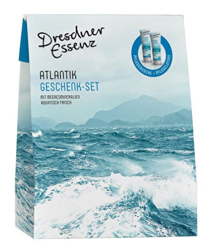2-teiliges Dresdner Essenz Geschenkset "Atlantik" Wohlfühlset, Pflegeset, Geschenkidee, Bodylotion, Duschgel, Dusche, Lotion, Hautpflege, Körperpflege, Wellness