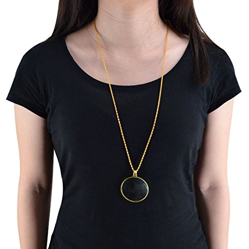 AISI ciondolo collana di ingrandimento 5x lente di ingrandimento per gioielli di ingrandimento lettura Zoom Inpecting Birthday Christmas Gift Gold