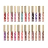 Set Set de regalo Kit Kit de maquillaje con brillo de labios de 24 colores con estuche, perfecto para enviar a maquilladores profesionales, amantes, familiares y amigos en el día de San Valentín, cumpleaños y otros festivales.