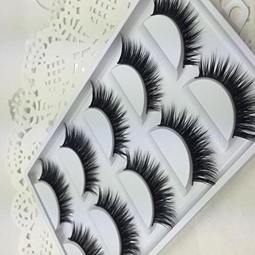 5x Demarkt Künstliche Wimpern falsche Wimpern Echthaarwimpern weich Verlängerung - 5