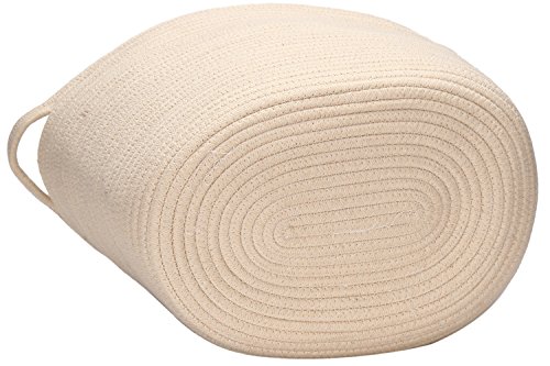 Sea Team 40,6 x 33 cm Oval Natürliche Baumwolle Gewinde geflochten Seil Aufbewahrungskörbe mit Griffen für Kindergarten Kid ’s Room Aufbewahrung cremefarben - 4