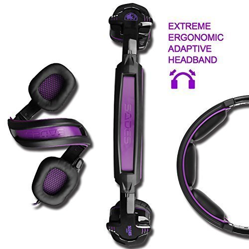 Sa930 3 5mm Stereo Gaming Headset con microfono sobre la oreja los auriculares para PC   MAC   PS4  morado 