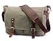 Produktbild SUVOM Mens Messenger Bag, Original Leder Leinwand Messenger Bag, wasserdichte Laptop Messenger Bag für 14 Zoll Laptop, Vintage Satchel Briefcase Cross Body Shoulder Tasche für den täglichen Gebrauch,