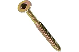 CON:P Connex, B30194, Viti universali/truciolari, 5,0x60 mm, testa TX Star Drive, testa svasata, zincato giallo, 195 pezzi, in un secchio