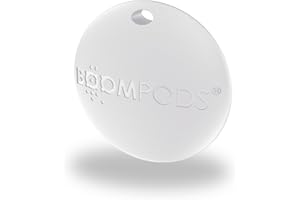 Boompods Boomtag Schlüsselfinder - Smart Tag Wallet Finder, Mini GPS Tracker Bluetooth kompatibel mit Apple Wo ist? App, Schlüssel- & Gegenstandsfinder für Schlüssel, Koffer, Kinder und Hund, Weiß