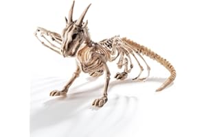 Prextex Gothic Dragon Skeleton Ornaments | Halloween Decorations | Gothic Decor, Table Centrepieces, and Outdoor Halloween Decor | Scary Decorations for Halloween Parties | Animal Skeleton (33cm)