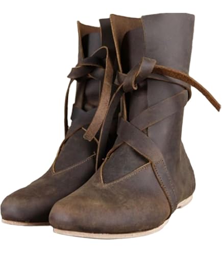 Stivali Babbo Natale In Pelle PU - Cosplay Medievali Con Pelliccia, Uomo/Donna - Foto 3