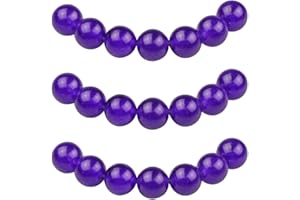 ‎MJDCB MJDCB Perlen zum Auffädeln 12mm 30 stück Lila Jade Halbedelsteine Perlen mit Loch Lose Runde Steinperlen für Herstellung Schmuck Armbänder Halsketten