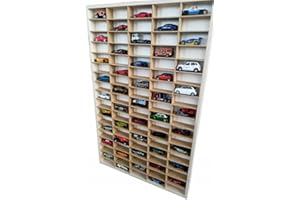 Dekoralove Étagère en bois pour voitures jouets 92 compartiments pour voitures jouets Organisation collection enfants..
